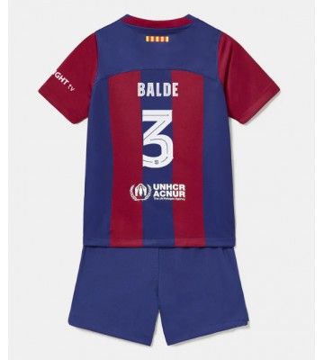 Barcelona Alejandro Balde #3 Replika Babytøj Hjemmebanesæt Børn 2023-24 Kortærmet (+ Korte bukser)